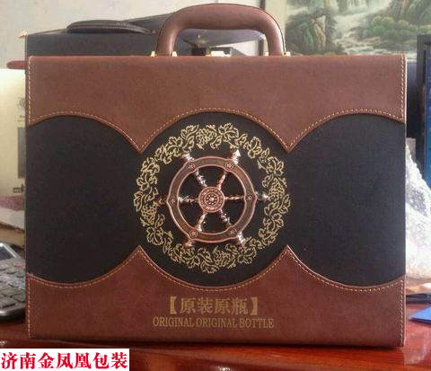 红酒皮盒船舵双支 红酒包装盒