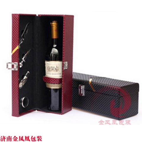红酒皮盒钻石纹单支窄版 红酒皮盒钻石纹单支窄版 红酒包装盒