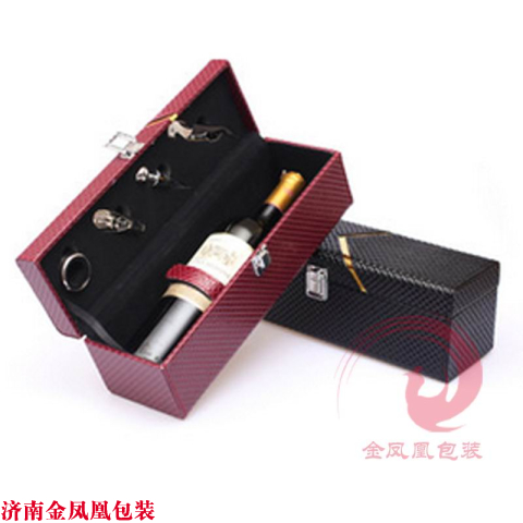 红酒皮盒钻石纹单支窄版 红酒皮盒钻石纹单支窄版 红酒包装盒
