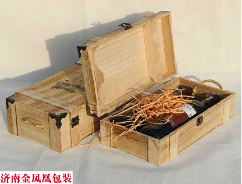 包角烤色木盒 双支烤色包角 红酒包装盒