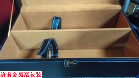 黑皮盒烫金无酒具 黑皮盒烫金无酒具 红酒包装盒