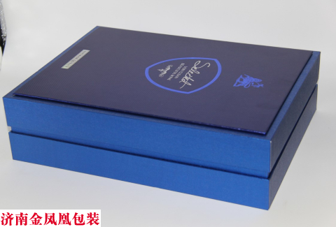 蓝色双支纸盒 蓝色双支纸盒 红酒包装盒