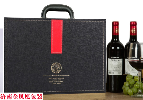 双支带酒具仿皮纸盒 红酒包装盒