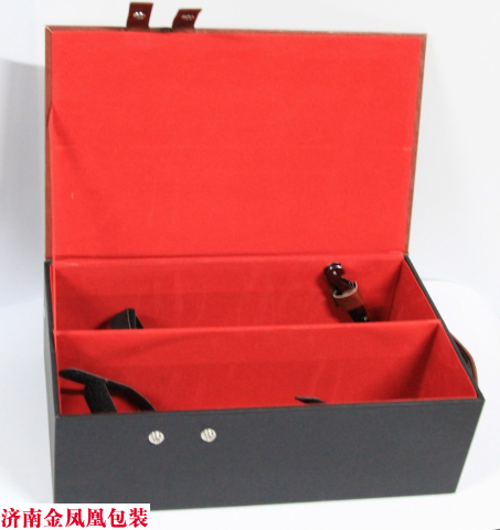 棕色皮盒 棕色皮盒 红酒包装盒