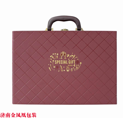 经典菱形皮盒 红酒包装盒
