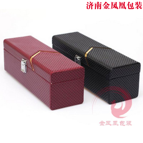 红酒皮盒钻石纹单支窄版
